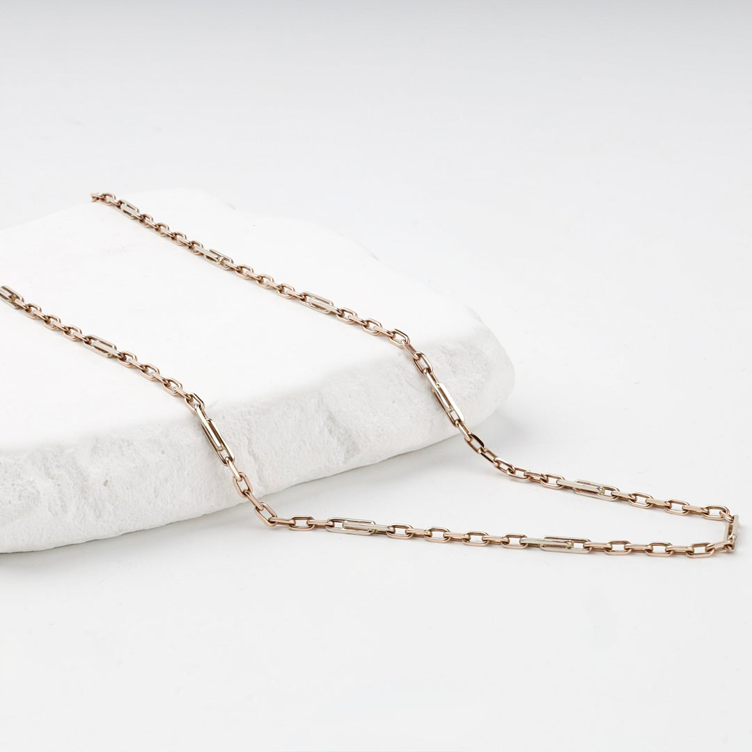 Rose Gold 14K (585) Paperclip Chain Necklace | Ukrainian Jewelry