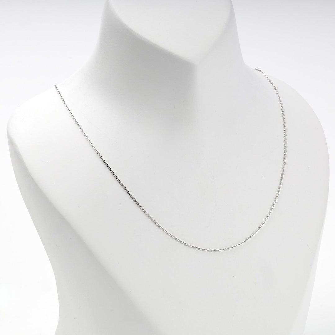 White Gold 14K (585) Fine Cable Chain Necklace | Ukrainian Jewelry