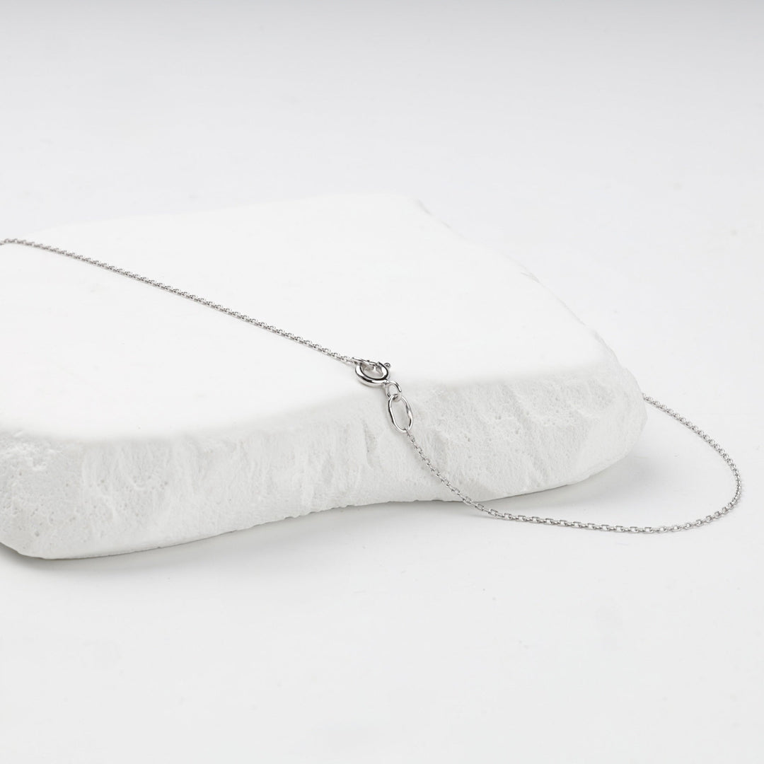 White Gold 14K (585) Fine Cable Chain Necklace | Ukrainian Jewelry