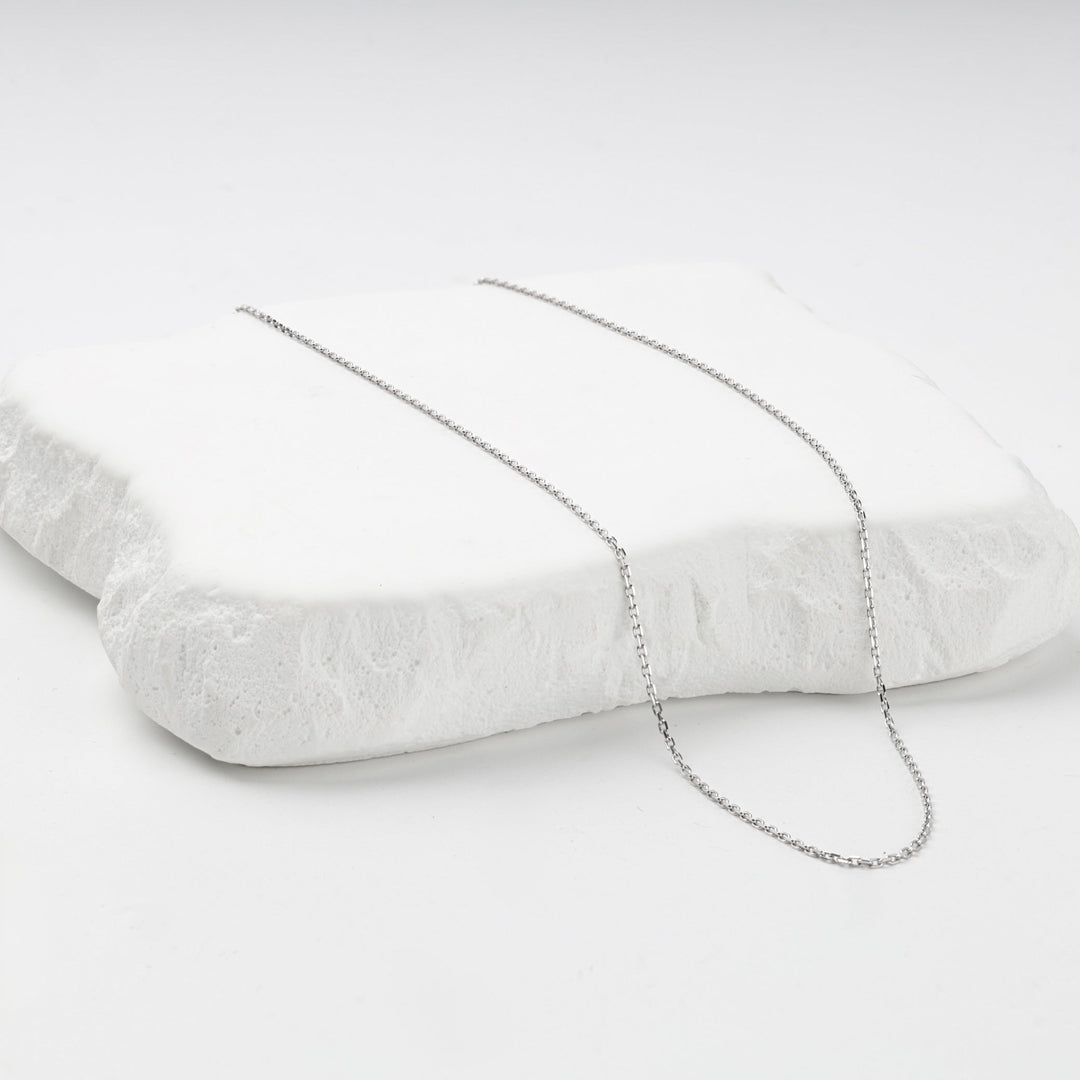 White Gold 14K (585) Fine Cable Chain Necklace | Ukrainian Jewelry