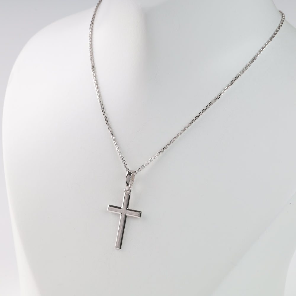 Plain Cross "Purity" | White gold 585 (14K) - Ukrainian Jewelry
