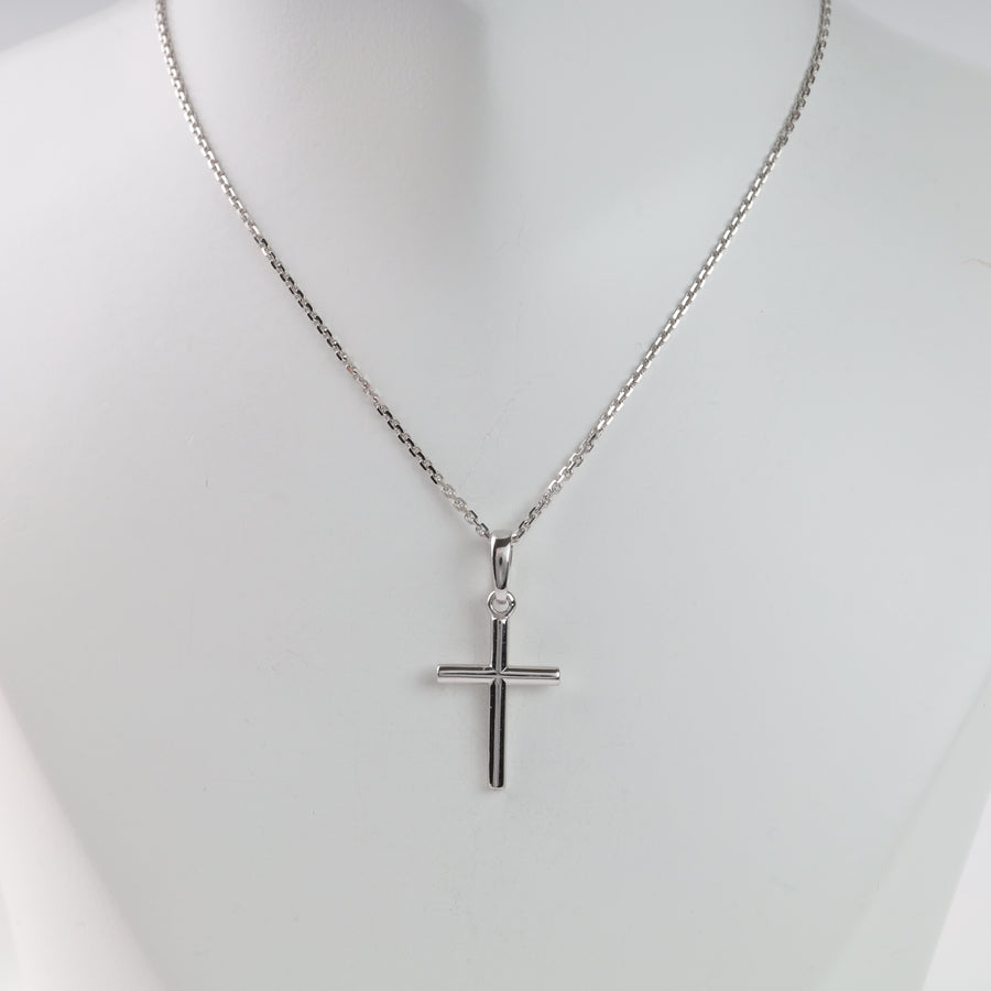 Pendant Cross "North" | White Gold 585 (14K) - Ukrainian Jewelry