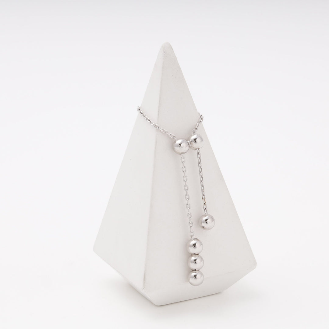 Silver 925 Adjustable Chain Ring with Beaded Tassel | Ukrainian Jewelry