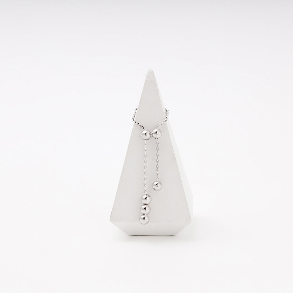 Silver 925 Adjustable Chain Ring with Beaded Tassel | Ukrainian Jewelry