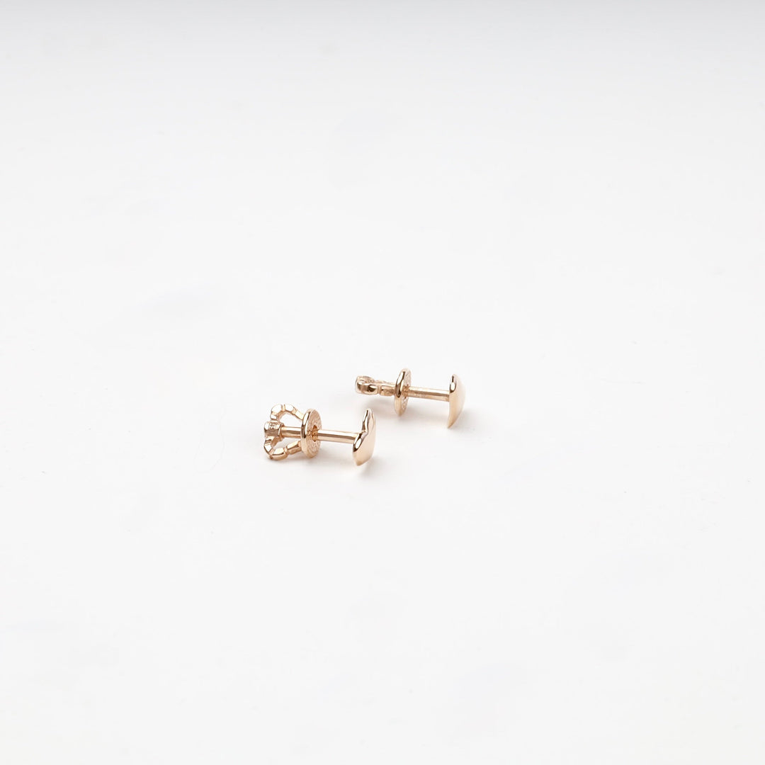 Rose Gold 14K (585) Heart Stud Earrings | Ukrainian Jewelry