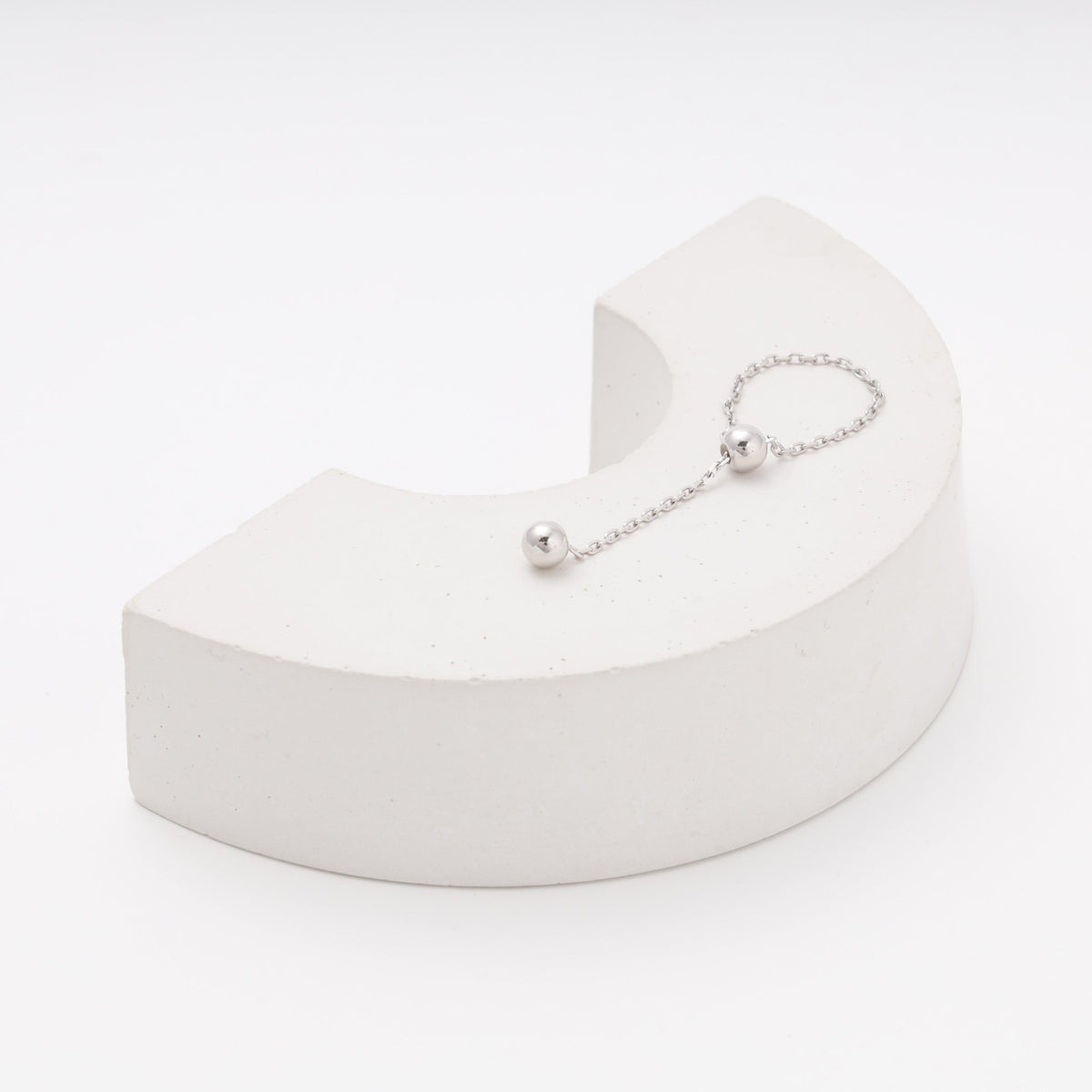 Silver 925 Adjustable Chain Ring with Ball Accents | Ukrainian Jewelry
