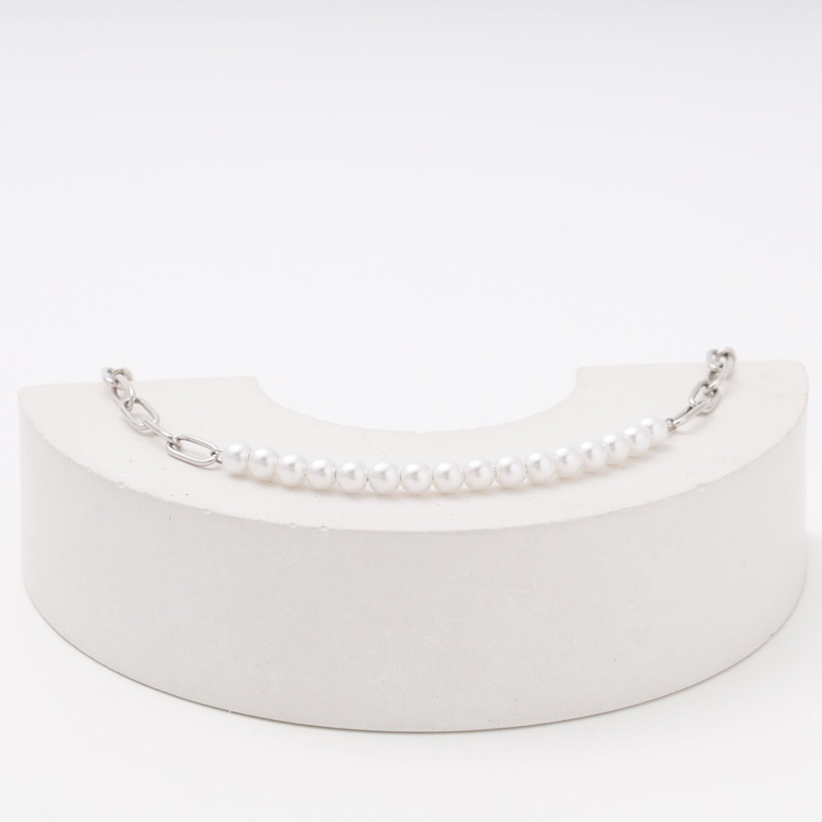 Silver 925 Pearl and Chain Bracelet | Ukrainian Jewelry
