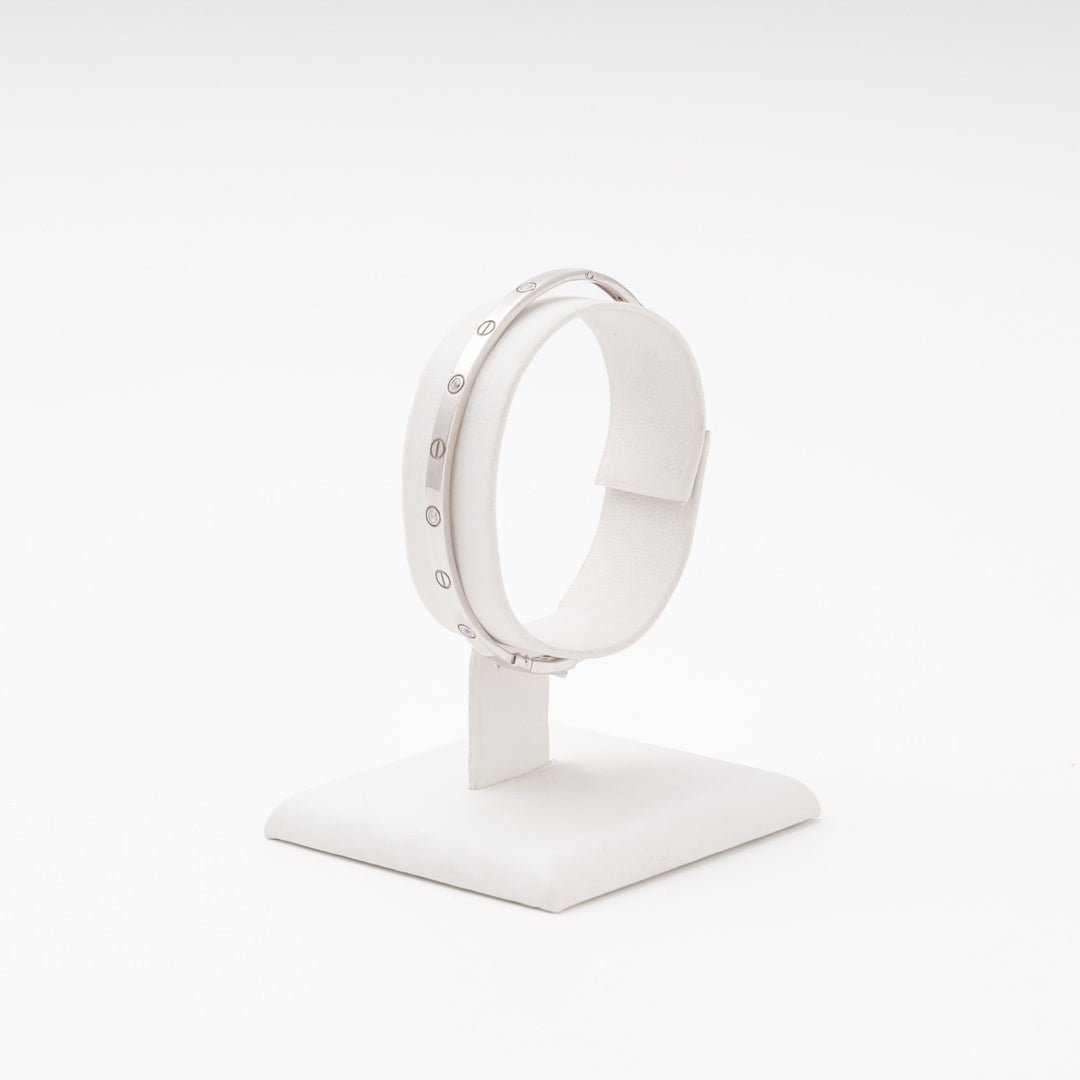 Silver 925 Rhodium Rigid Bangle with CZ | Ukrainian Jewelry