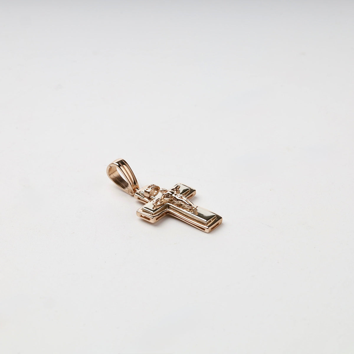 Two-Tone Gold 14K (585) Layered Orthodox Crucifix Pendant | Ukrainian Jewelry