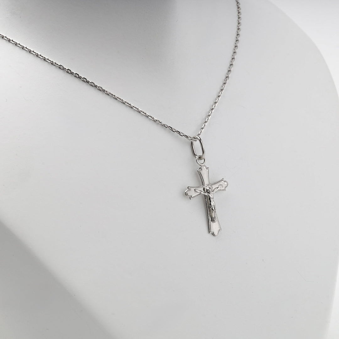 Silver 925 Decorative-Edge Orthodox Crucifix Pendant | Ukrainian Jewelry