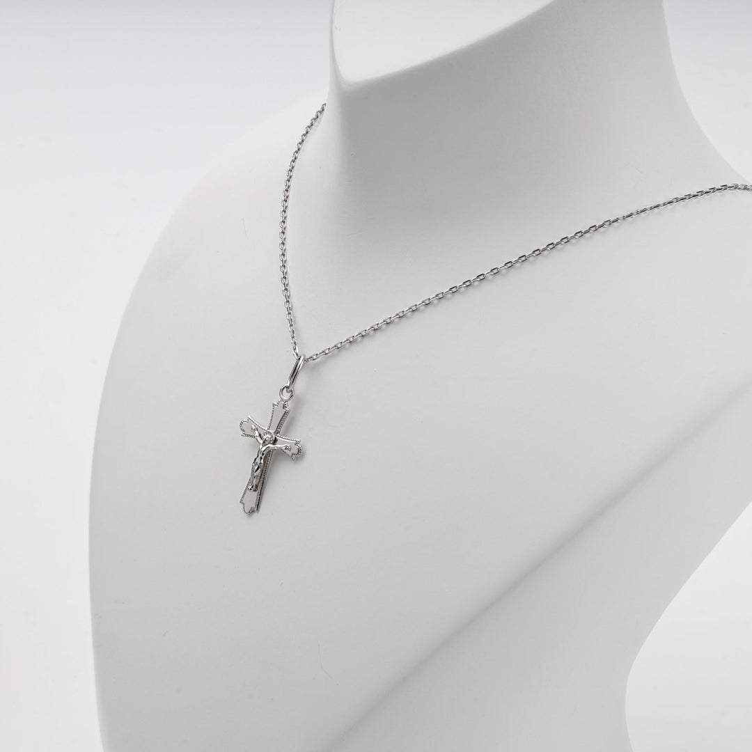 Silver 925 Decorative-Edge Orthodox Crucifix Pendant | Ukrainian Jewelry