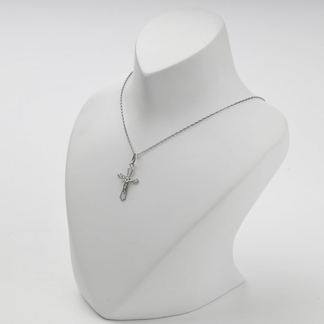 Silver 925 Decorative-Edge Orthodox Crucifix Pendant | Ukrainian Jewelry