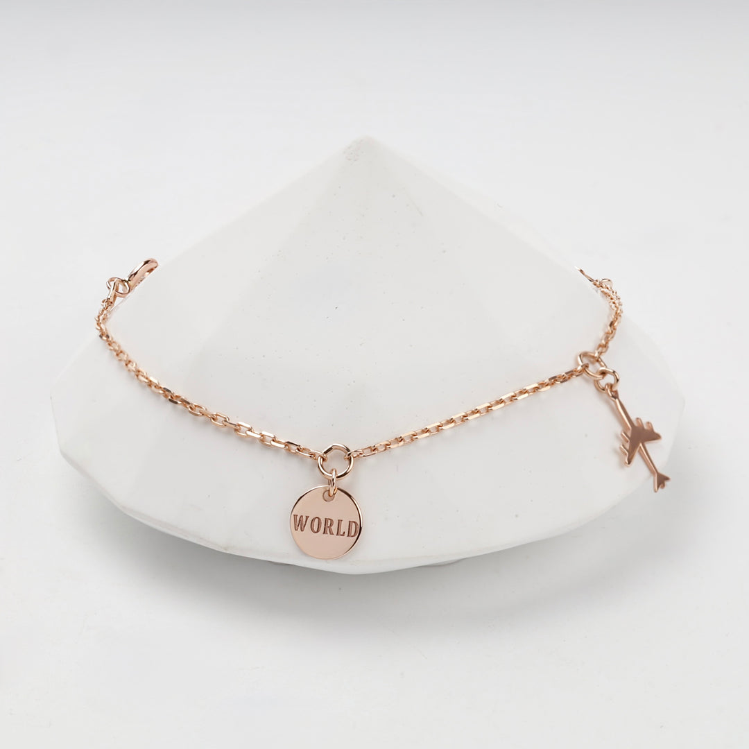 Travel Charm Bracelet | 14K Rose Gold (585) — product tag