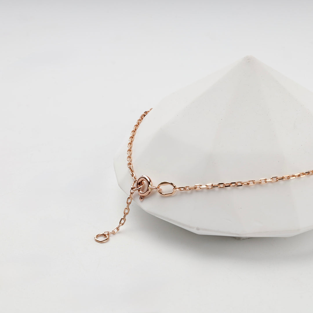 Travel Charm Bracelet | 14K Rose Gold (585) — measurement view