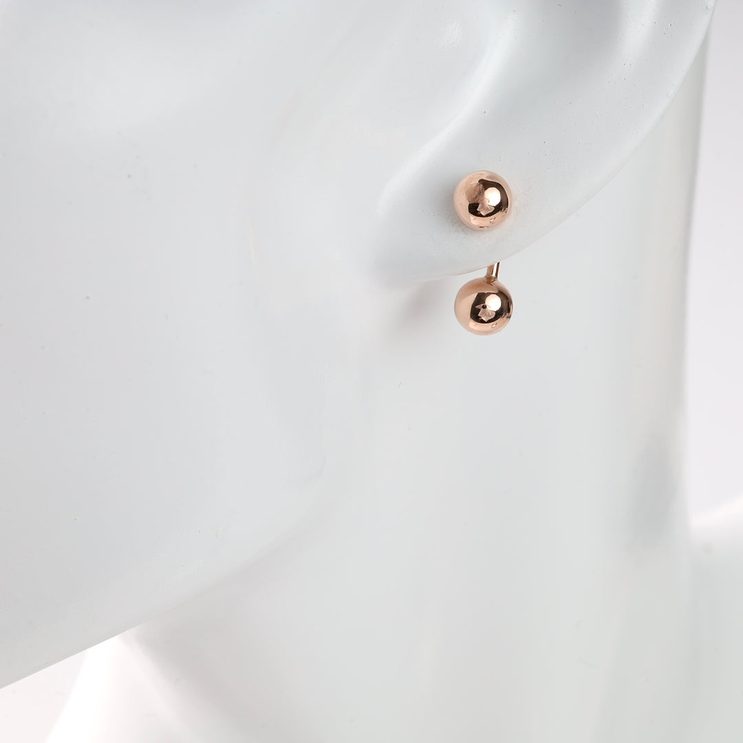 Balls Ear Jacket Earrings | Rose gold 14K (585) - Ukrainian Jewelry
