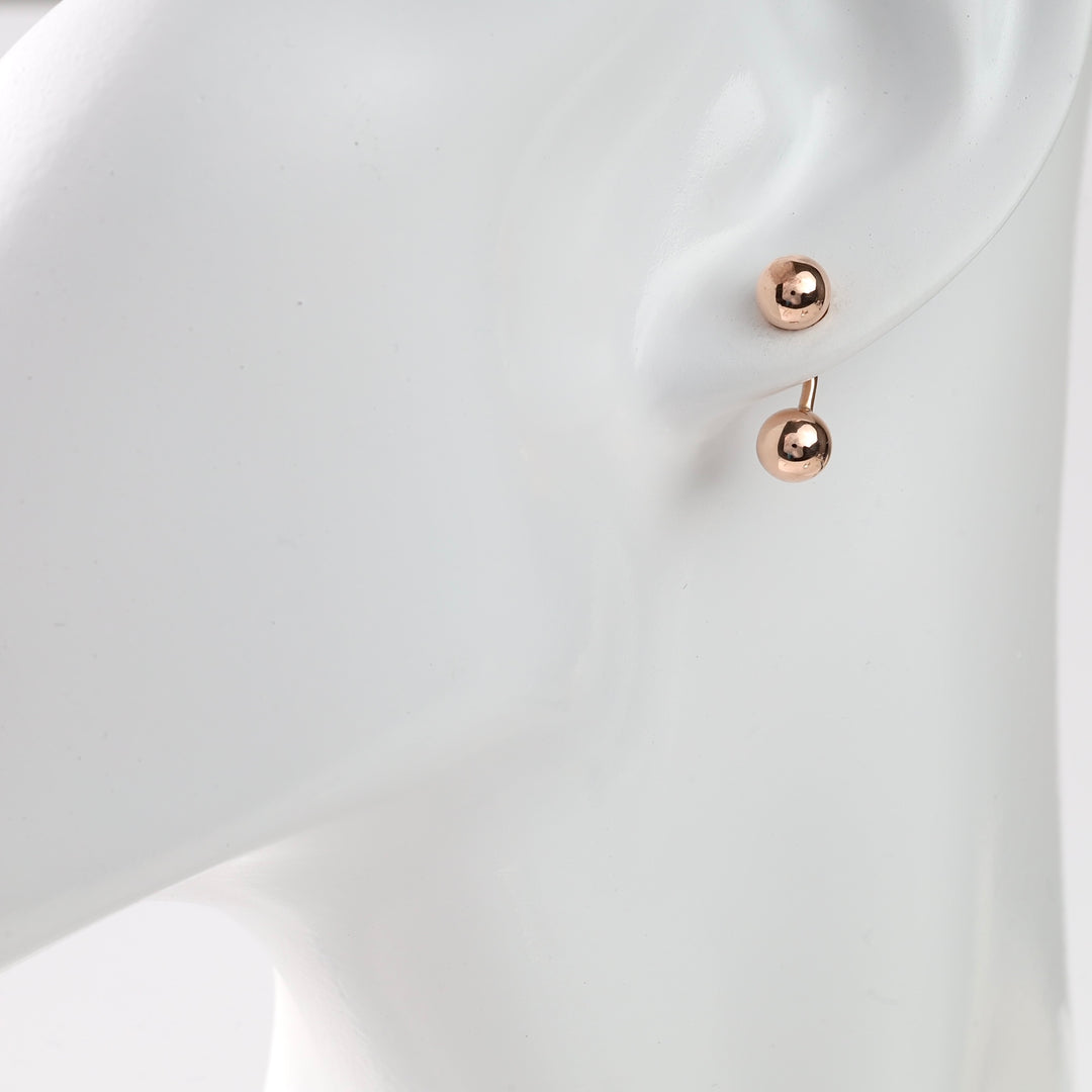 Balls Ear Jacket Earrings | Rose gold 14K (585) - Ukrainian Jewelry