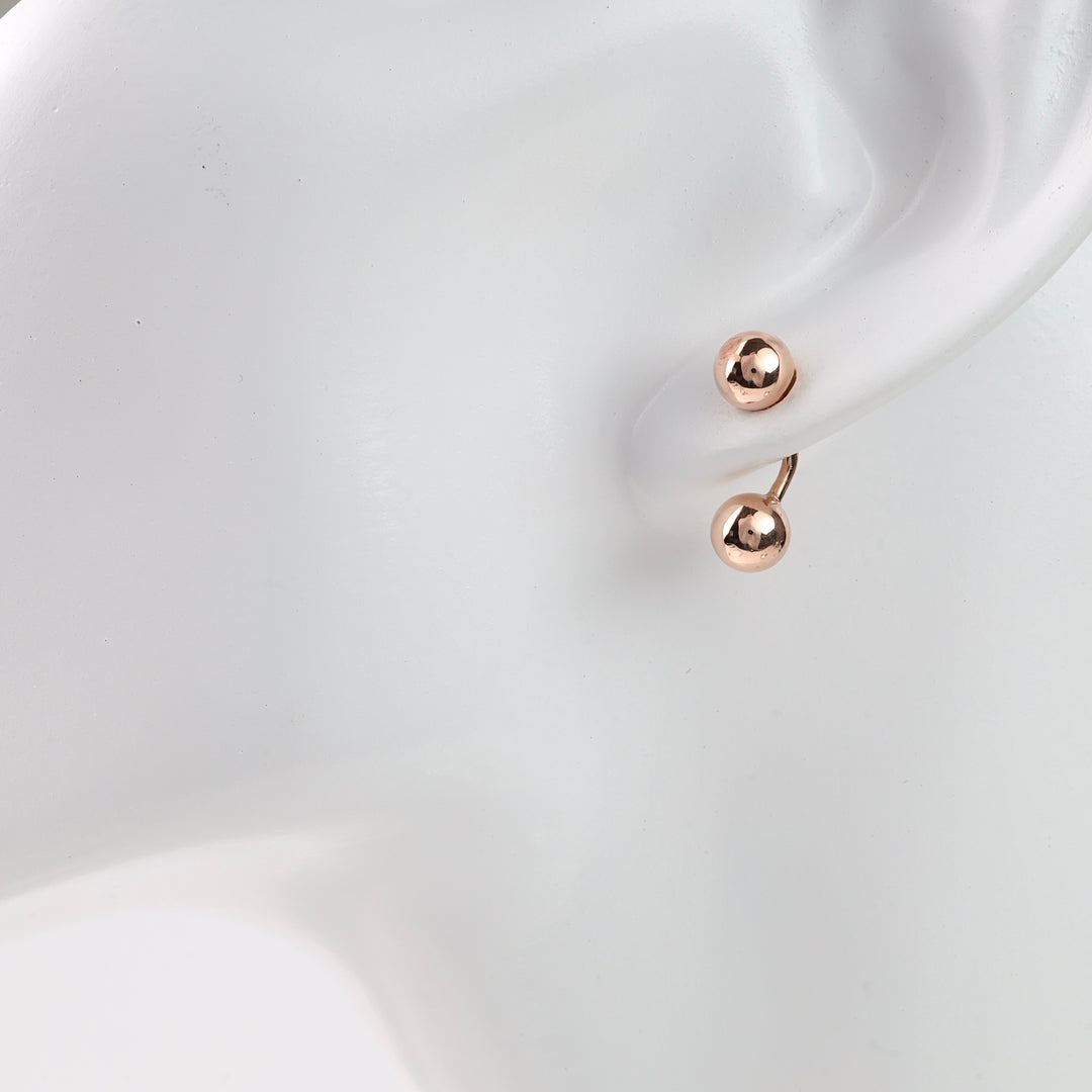 Balls Ear Jacket Earrings | Rose gold 14K (585) - Ukrainian Jewelry