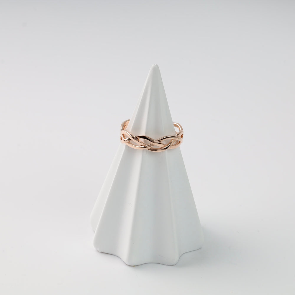 Interlace Plain Ring | 14K Rose Gold (585) - Ukrainian Jewelry
