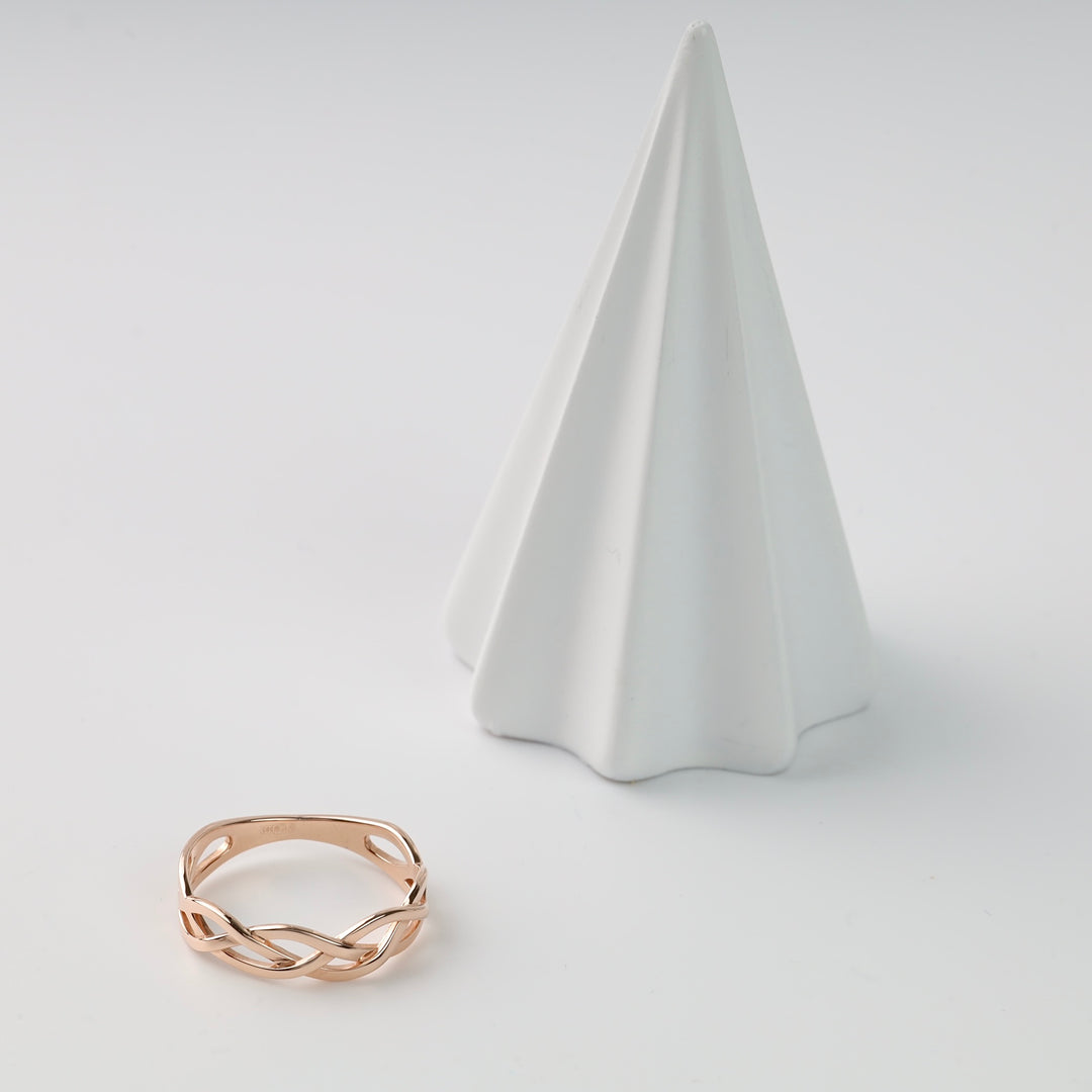 Interlace Plain Ring | 14K Rose Gold (585) - Ukrainian Jewelry