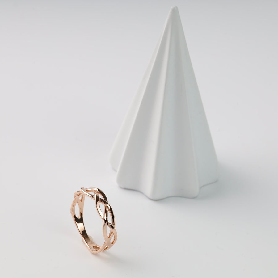 Interlace Plain Ring | 14K Rose Gold (585) - Ukrainian Jewelry