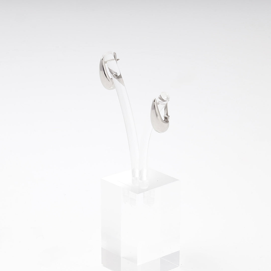 Silver 925 Polished Chunky Teardrop Earrings | Ukrainian Jewelry