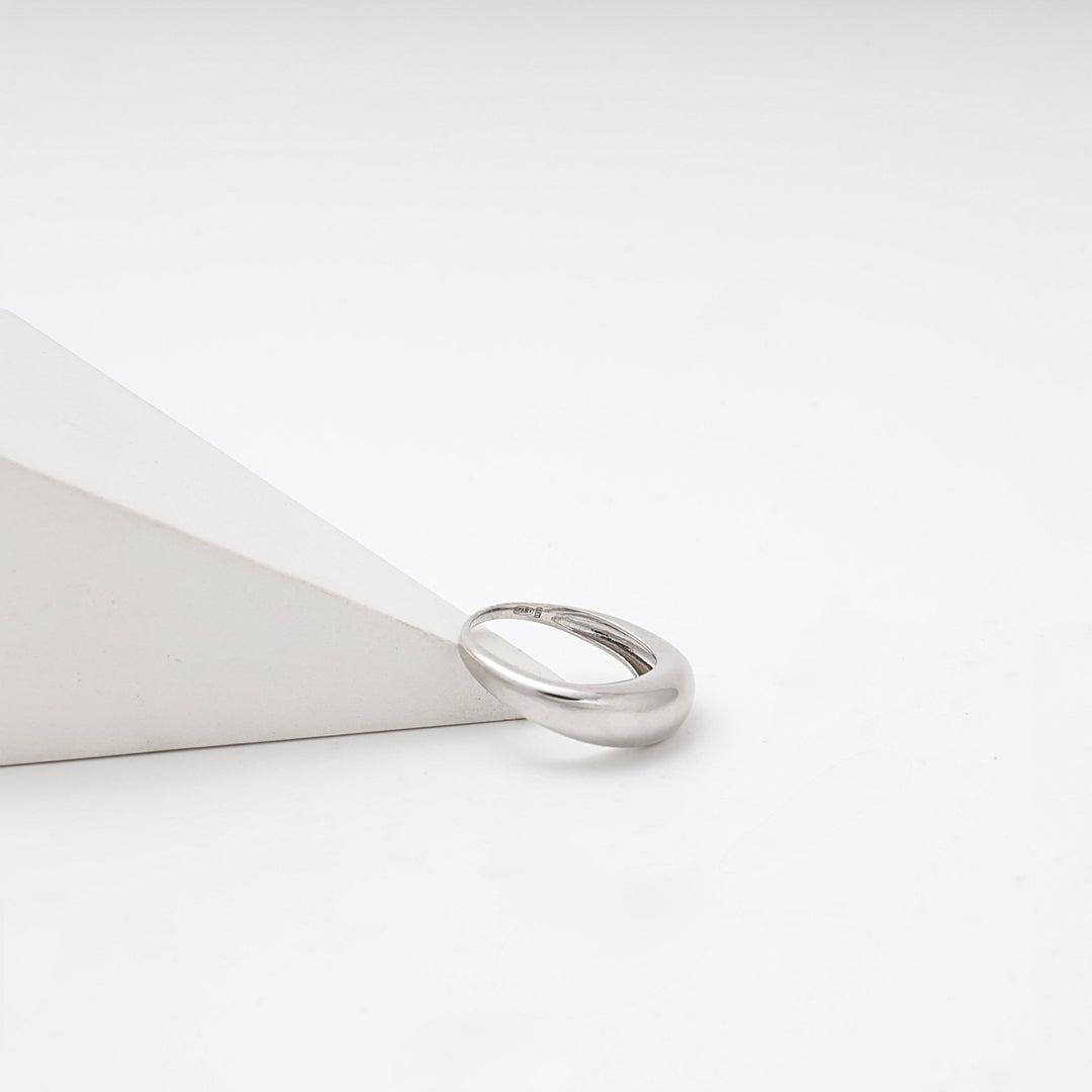 Silver 925 Dome Ring Rhodium-Plated | Ukrainian Jewelry