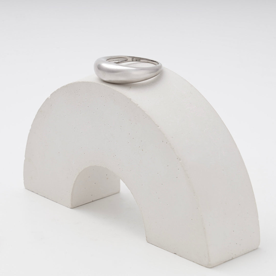 Silver 925 Dome Ring Rhodium-Plated | Ukrainian Jewelry