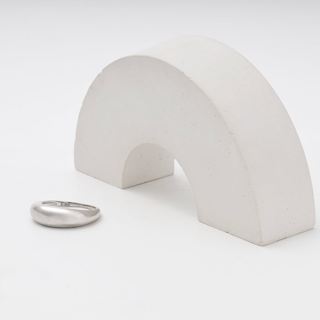 Silver 925 Dome Ring Rhodium-Plated | Ukrainian Jewelry