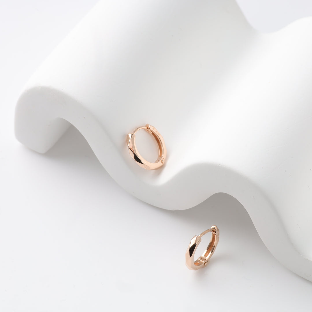 Kids hoop earrings "Golden glow" | 14 K Rose Gold (585)