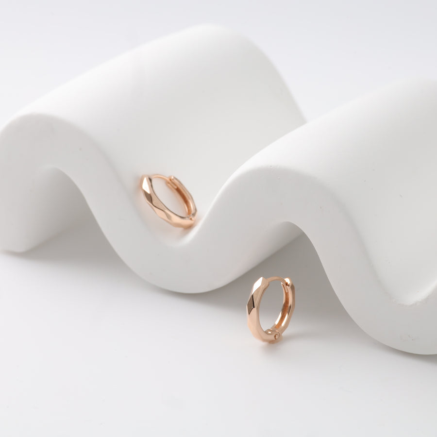 Kids hoop earrings "Golden glow" | 14 K Rose Gold (585)