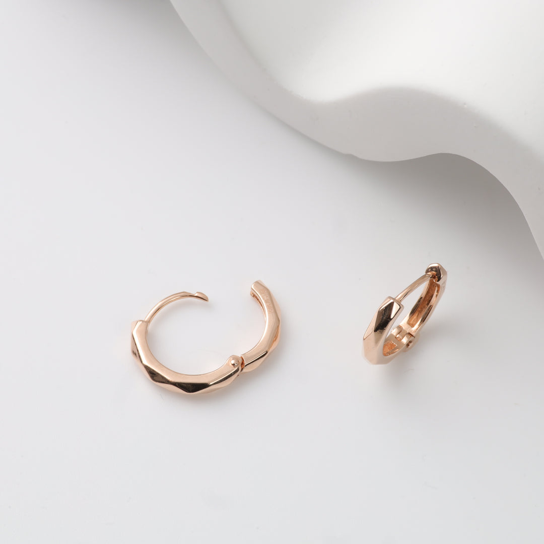 Kids hoop earrings "Golden glow" | 14 K Rose Gold (585)