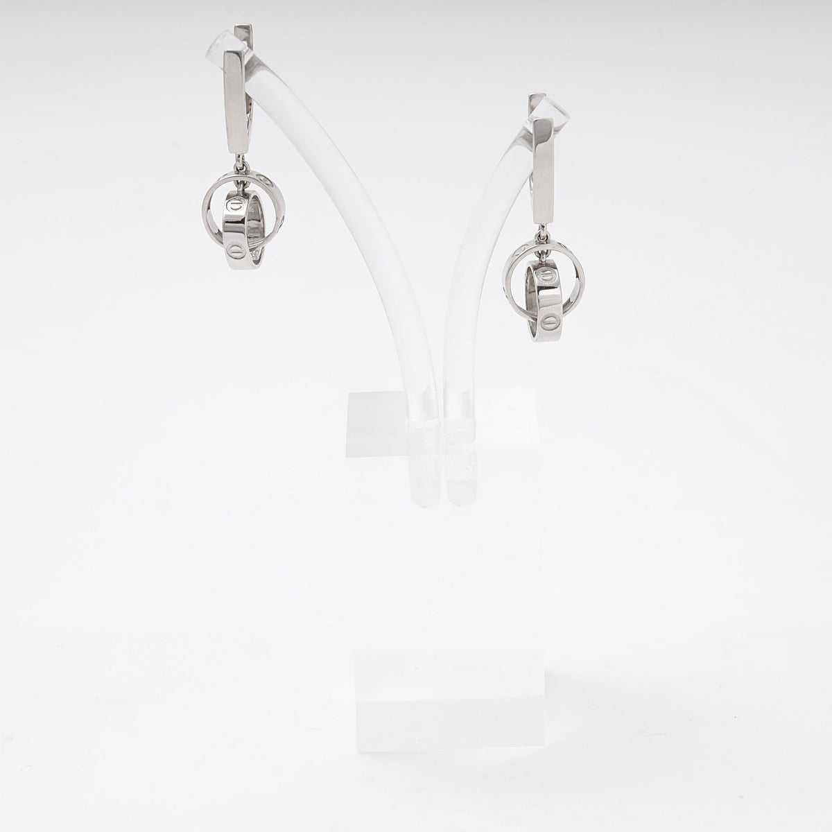 Silver 925 Drop Earrings with Dangling Love Ring Charm | Ukrainian Jewelry