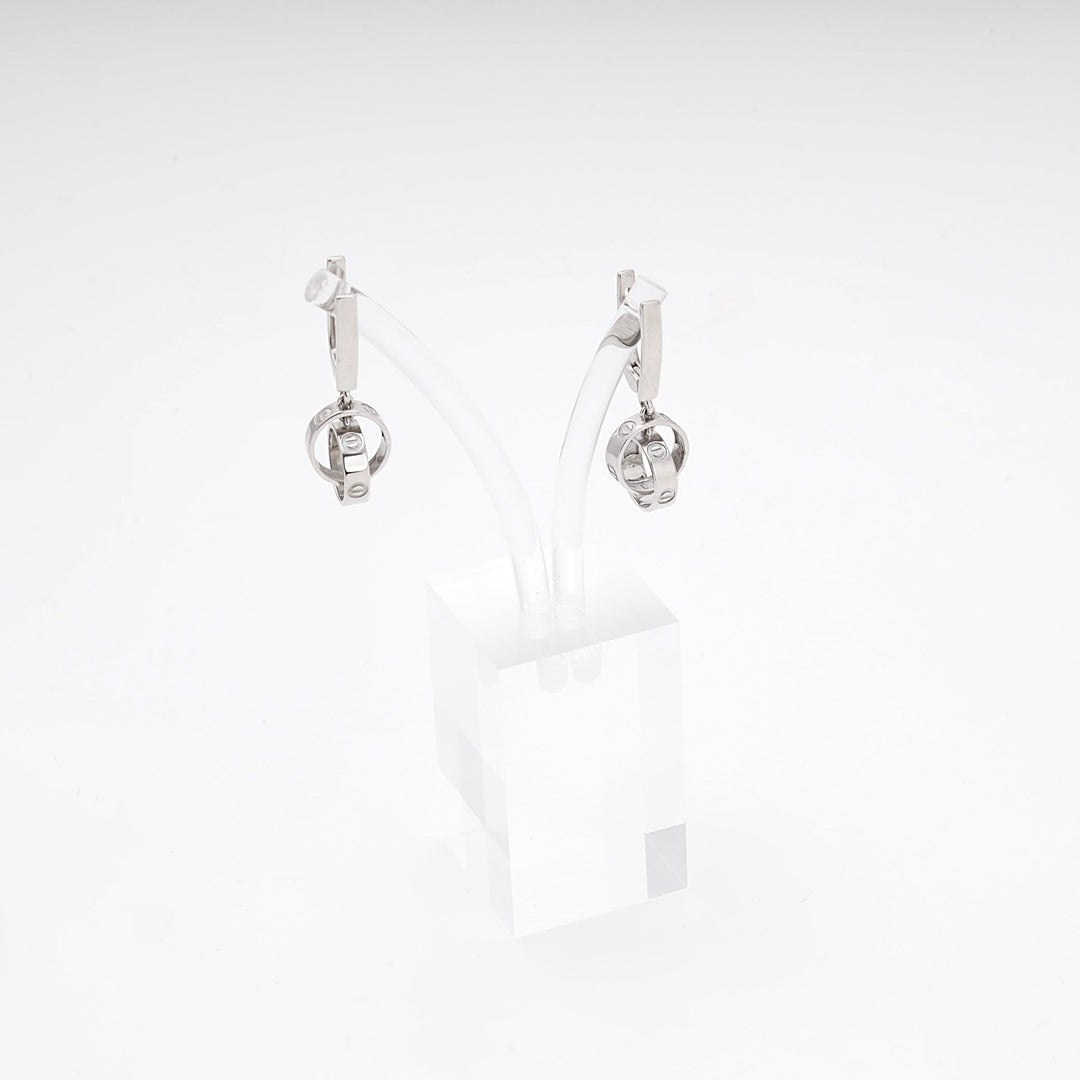 Silver 925 Drop Earrings with Dangling Love Ring Charm | Ukrainian Jewelry