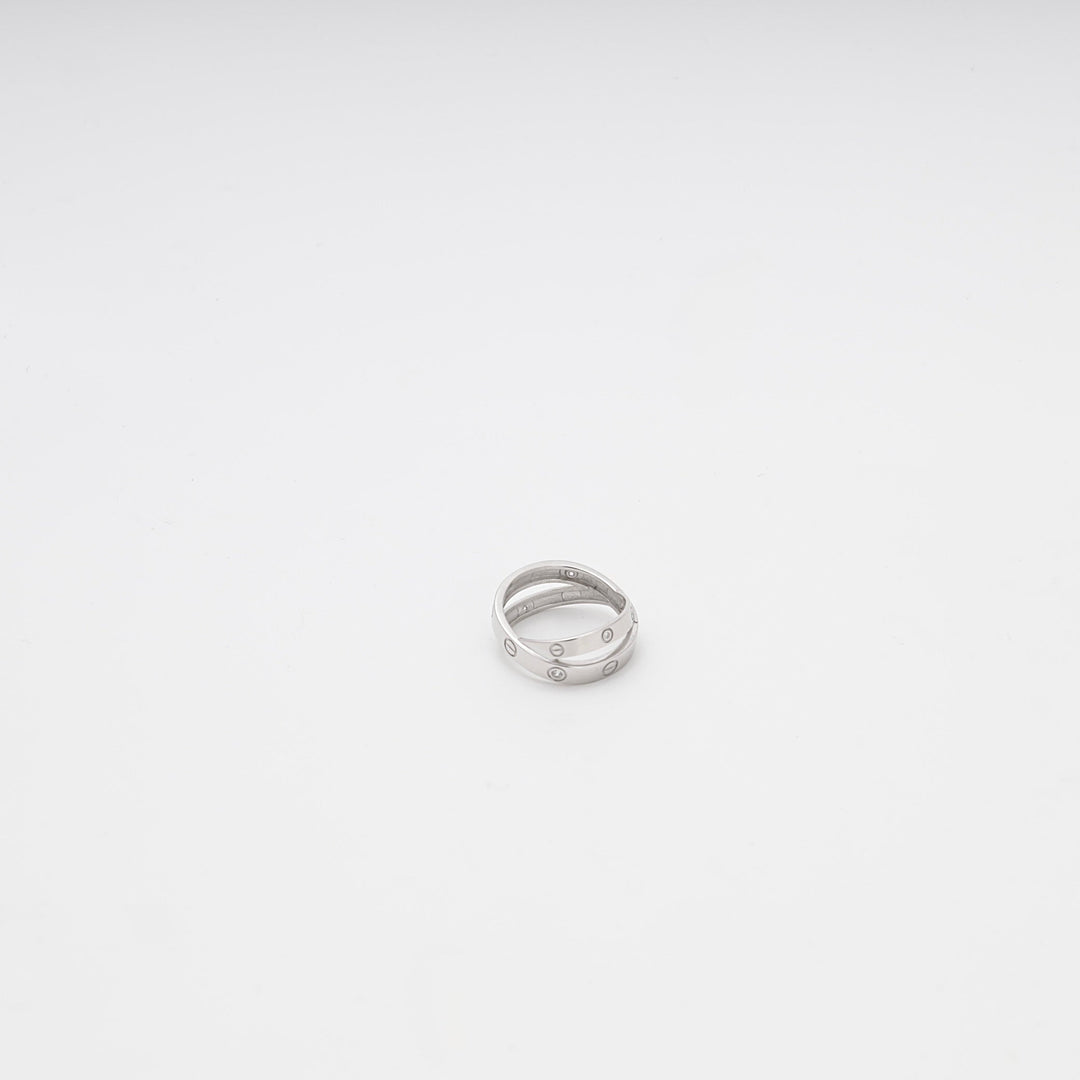 Silver 925 Crossover Love Ring with CZ Accents | Ukrainian Jewelry