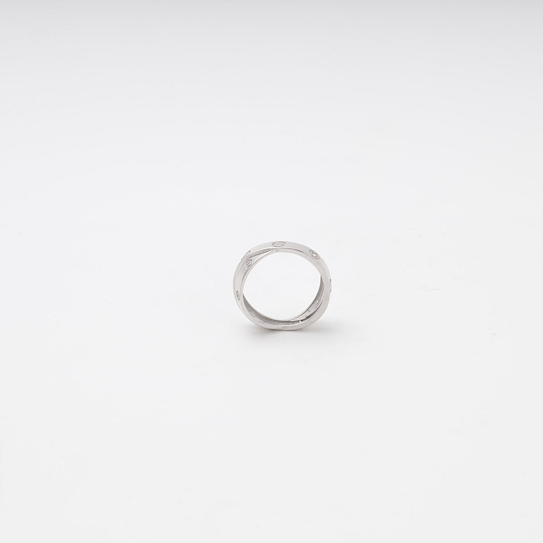 Silver 925 Crossover Love Ring with CZ Accents | Ukrainian Jewelry