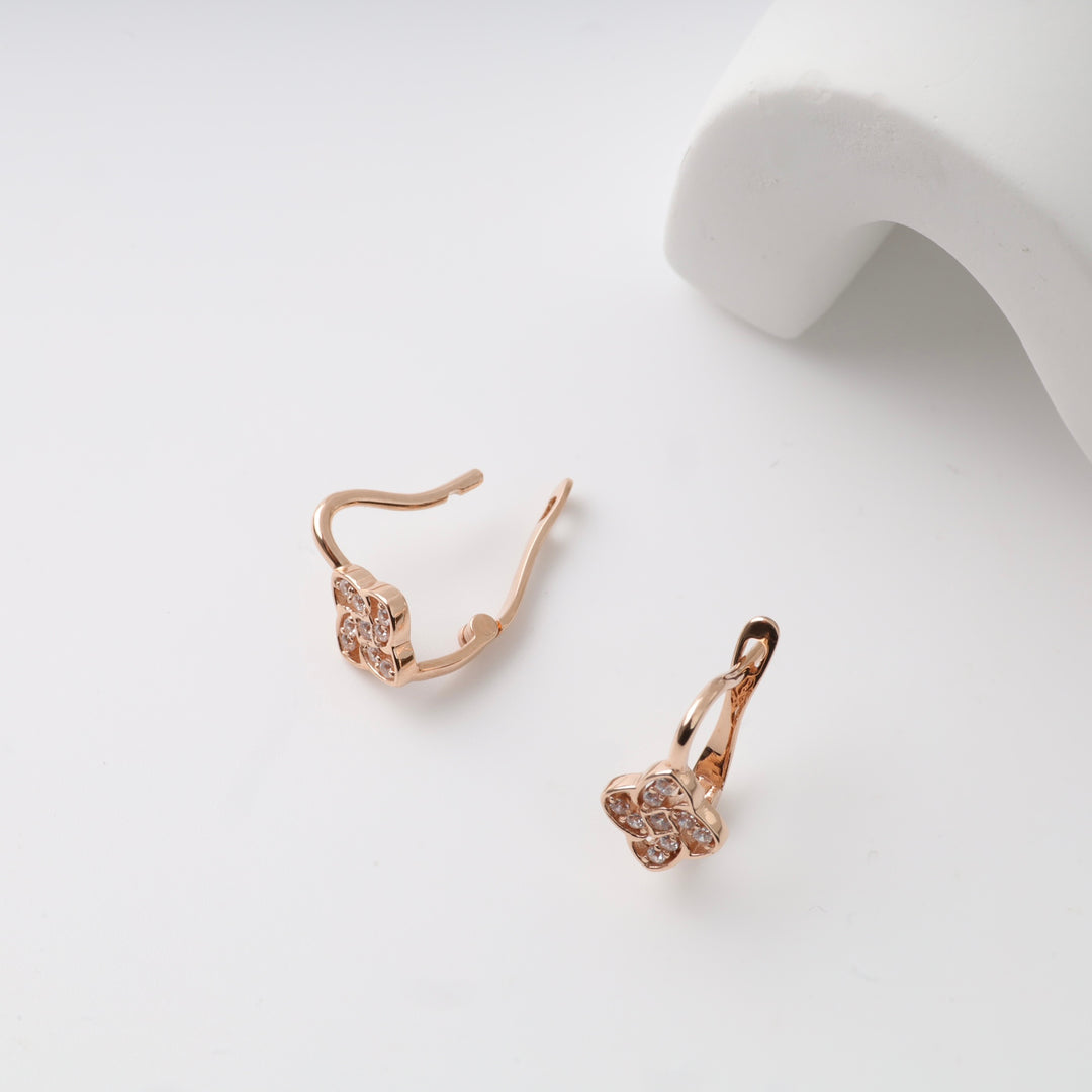 Kids Earrings Magic Flowers | 14 K Rose Gold (585)