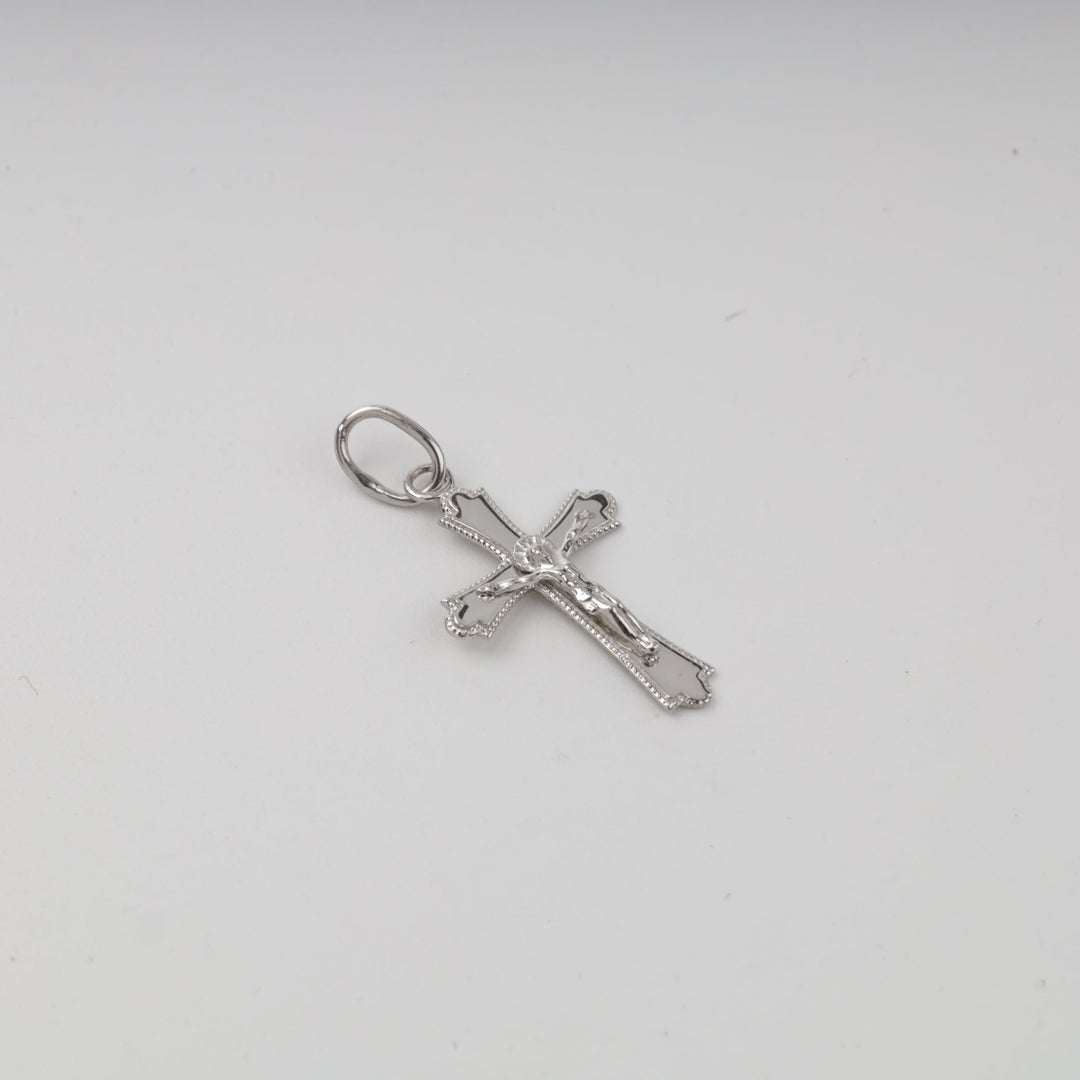 Silver 925 Decorative-Edge Orthodox Crucifix Pendant | Ukrainian Jewelry