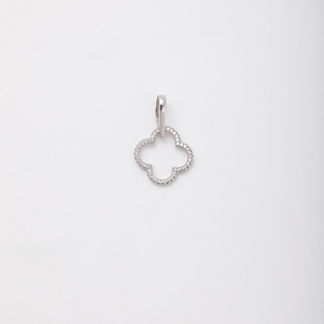 Silver 925 Clover Pendant with Cubic Zirconia | Ukrainian Jewelry