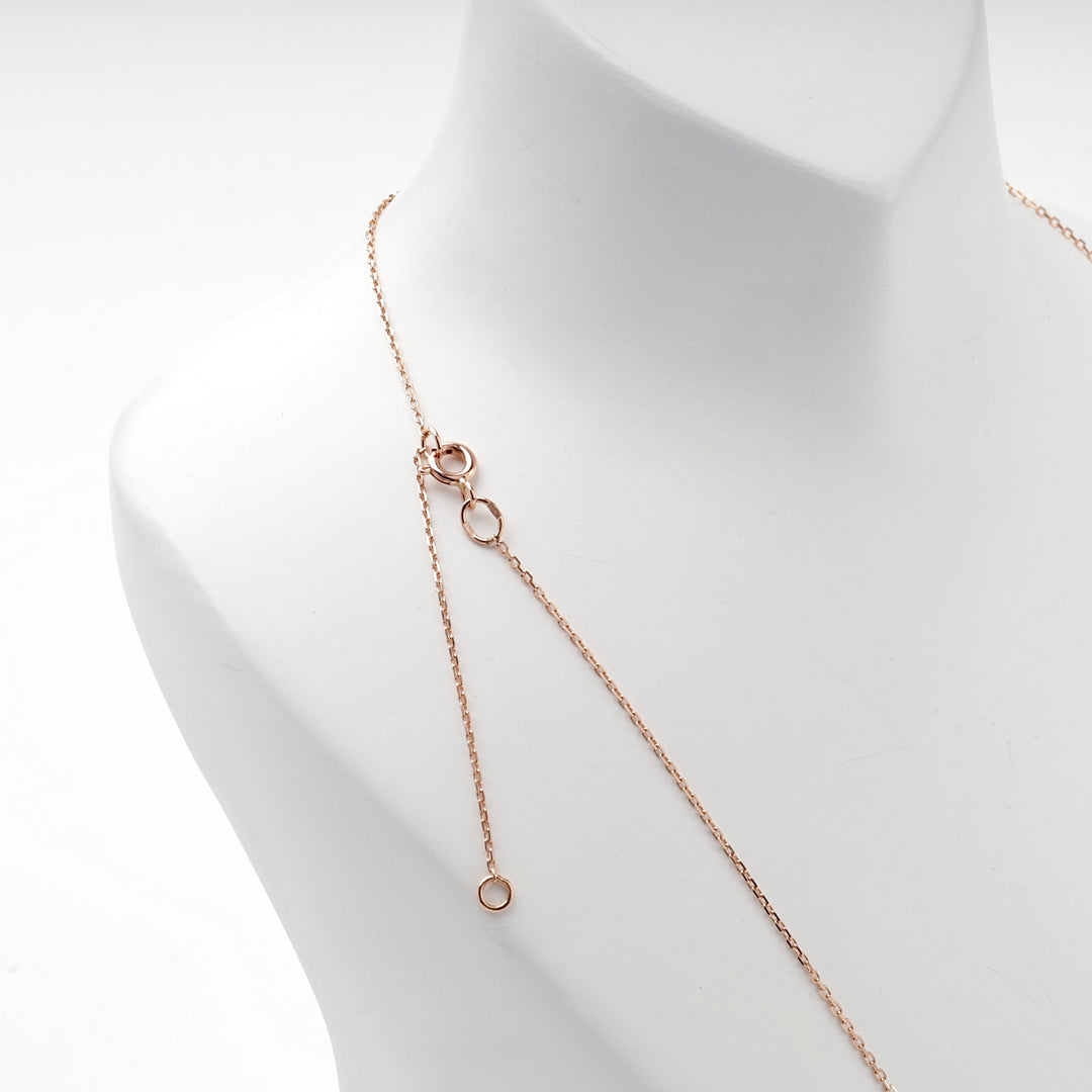 Solitaire Cubic Zirconia Necklace | 14K Rose Gold (585) — front view