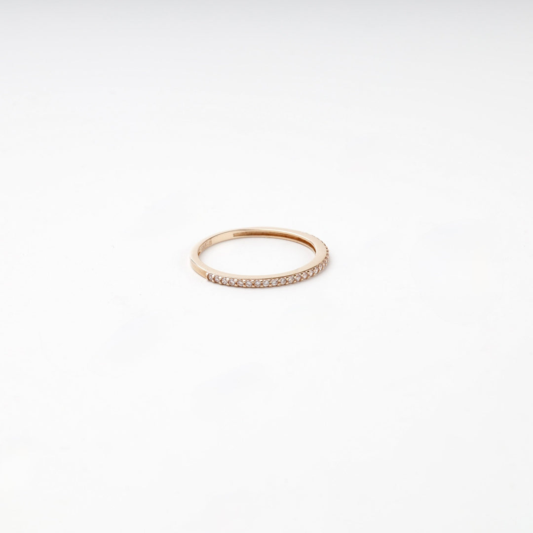 Rose Gold 14K (585) Cubic Zirconia Half-Eternity Ring | Ukrainian Jewelry