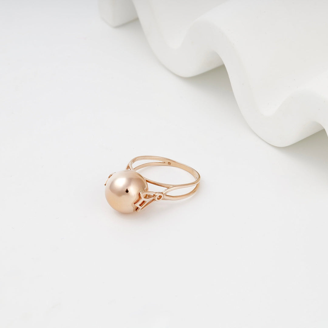 Rose Gold 14K (585) Polished Sphere Ring | Ukrainian Jewelry