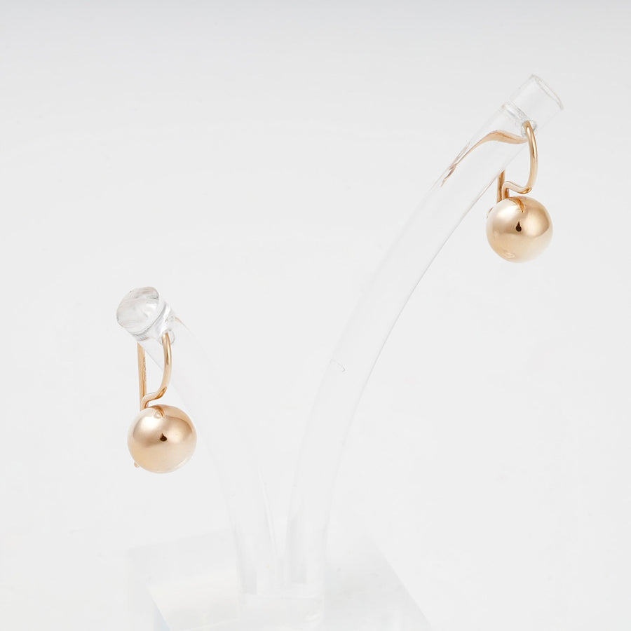 Rose Gold 14K (585) Polished Ball Hook Kids Earrings | Ukrainian Jewelry