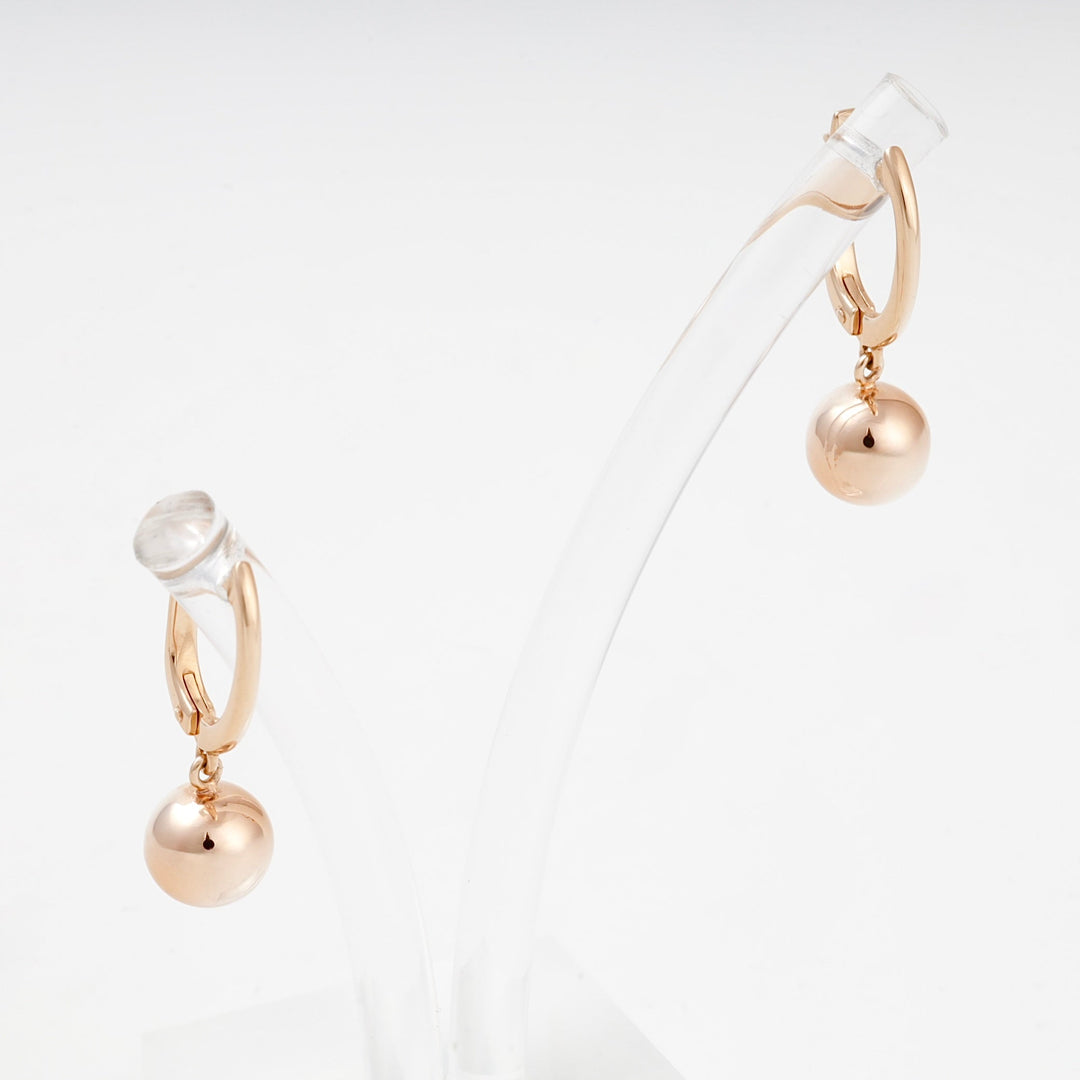 Rose Gold 14K (585) Polished Ball Drop Earrings | Ukrainian Jewelry