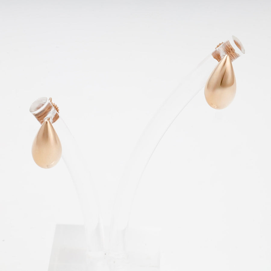 Rose Gold 14K (585) Polished Teardrop Stud Earrings | Ukrainian Jewelry