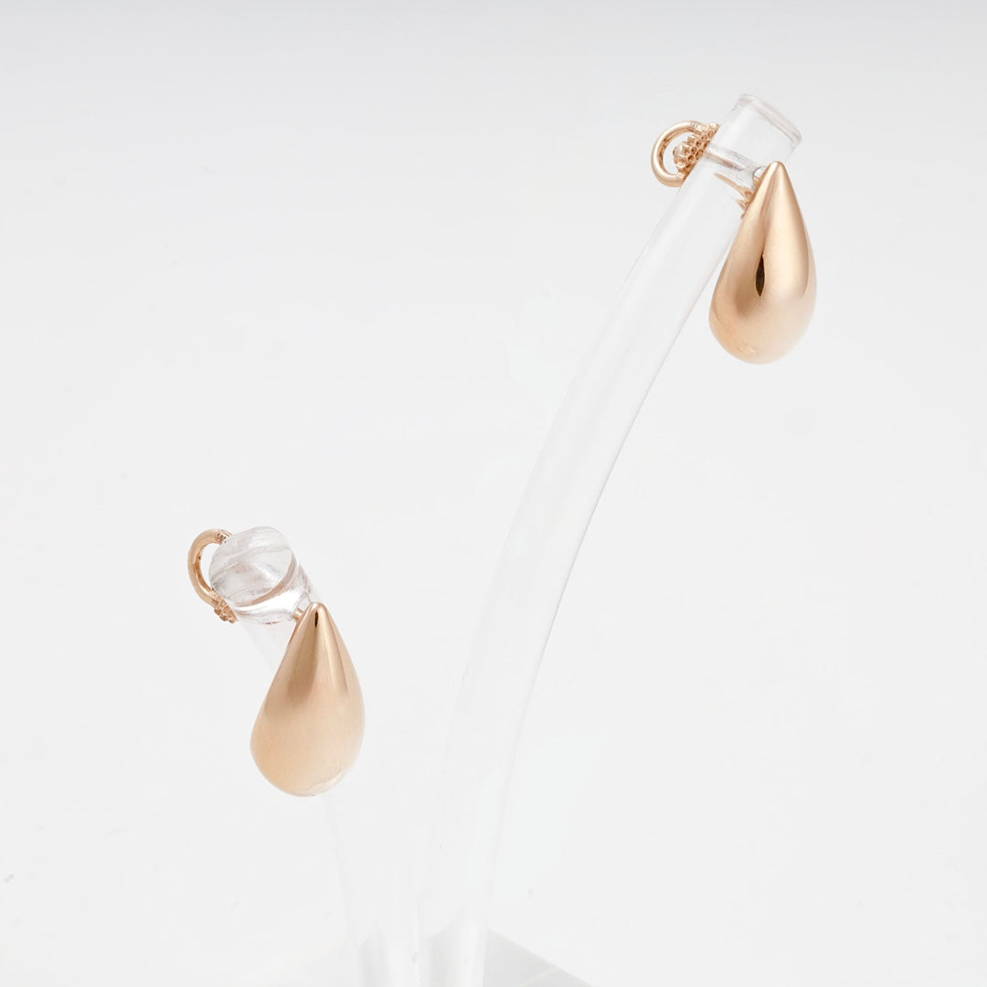 Rose Gold 14K (585) Polished Teardrop Stud Earrings | Ukrainian Jewelry
