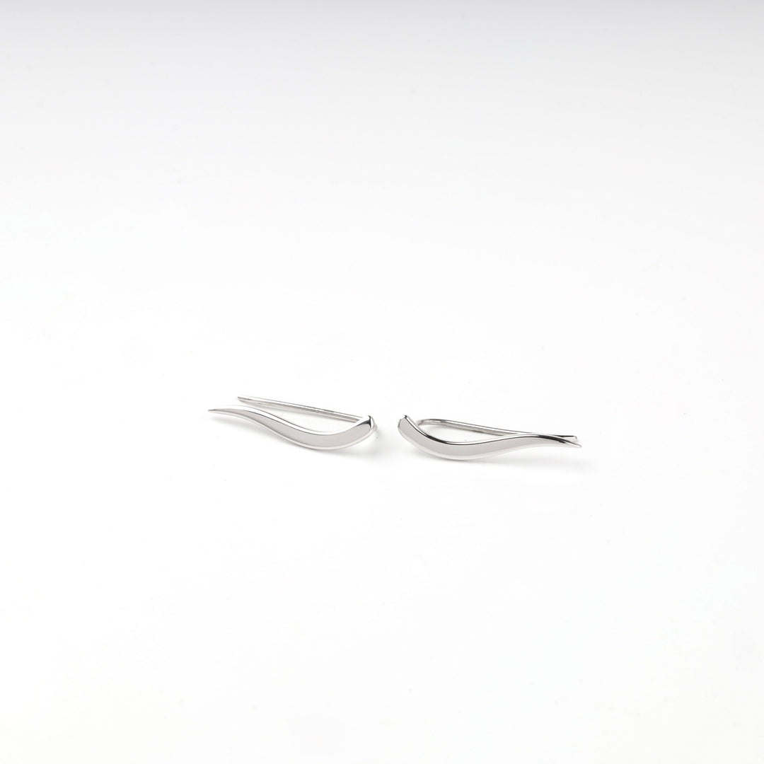 Both silver 925 climber earrings side by side