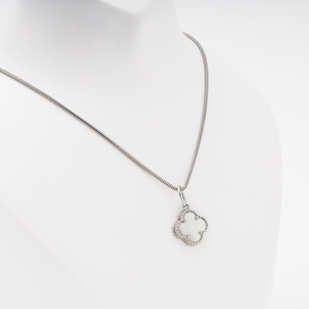 Silver 925 Clover Pendant with Mother-of-Pearl | Ukrainian Jewelry