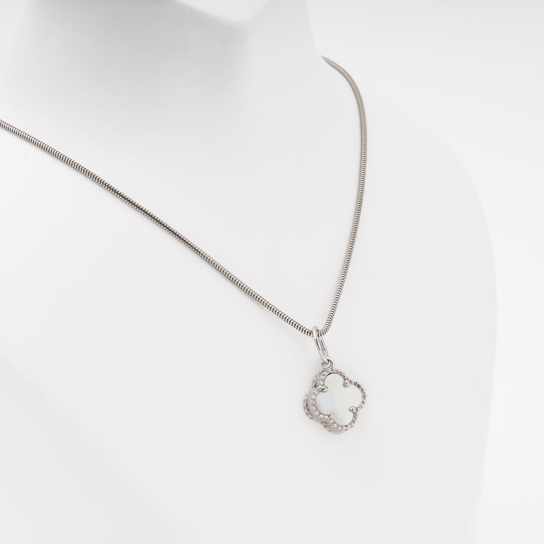 Silver 925 Clover Pendant with Mother-of-Pearl | Ukrainian Jewelry