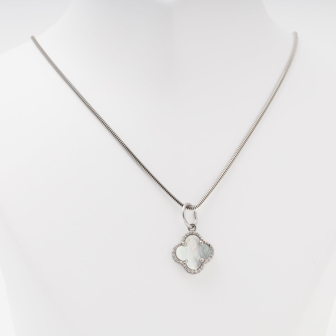 Silver 925 Clover Pendant with Mother-of-Pearl | Ukrainian Jewelry