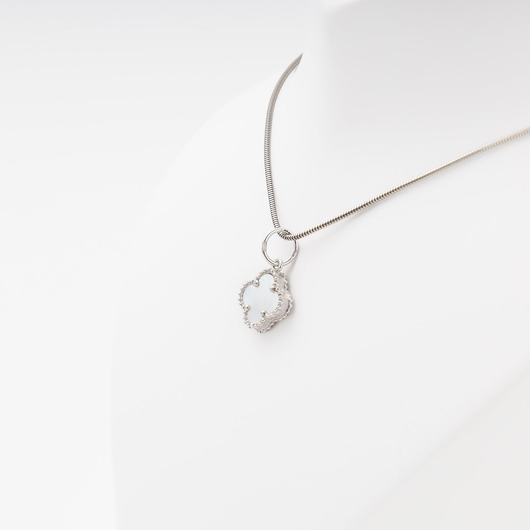 Silver 925 Clover Pendant with Mother-of-Pearl | Ukrainian Jewelry